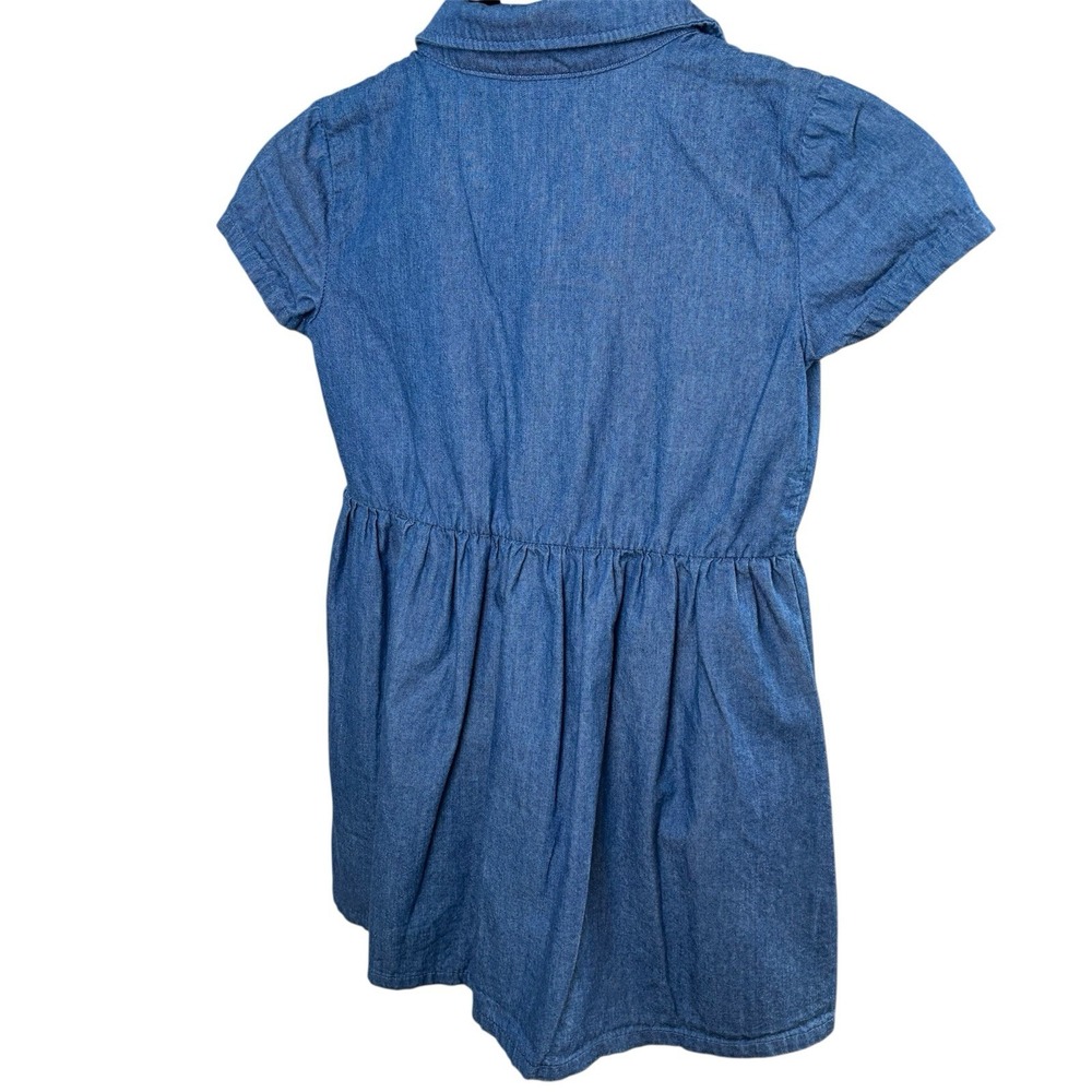 Cynthia Rowley Girls Blue Denim Look‎ Dress Apple Size Small Button Front School - Picture 2 of 5